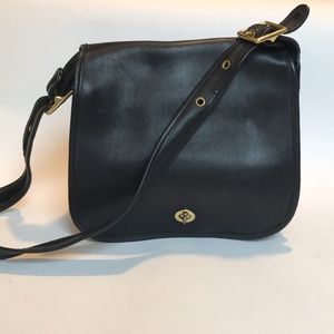 Vintage Coach Legacy Leather Black Stewardess  Bag DO N-9525